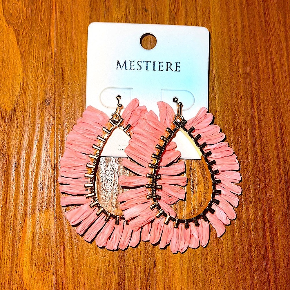 🆕🩷MESTIERE: CORAL Flower Petal Fringe Gold Hoops